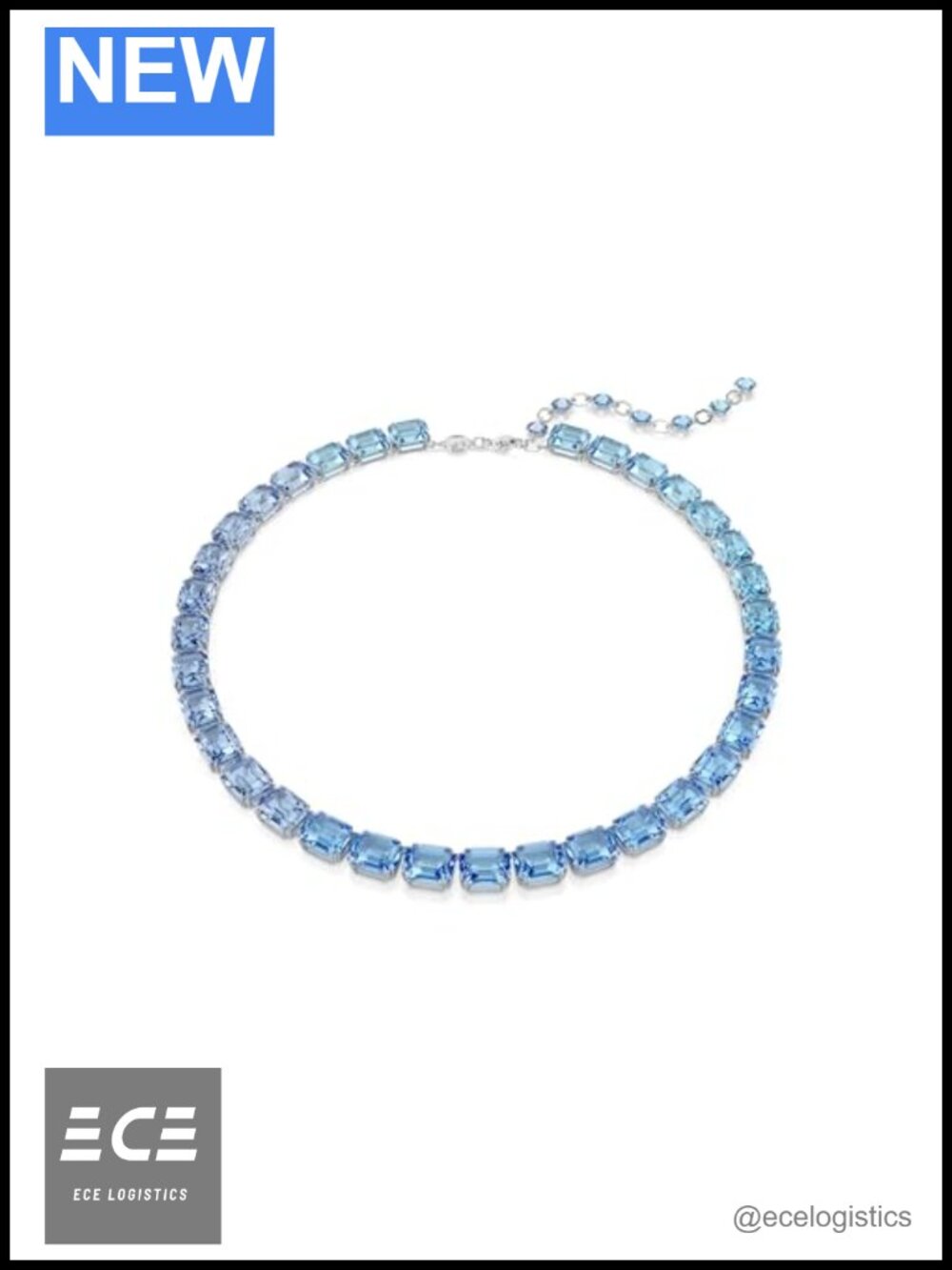 Swarovski Millenia Tennis Necklace Octagon Crystal Rhodium Plated
